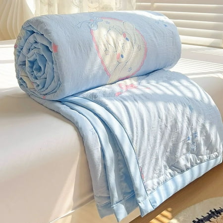 

2024 New Sanrio Summer Air Conditioner Quilt Kuromi Hello Kitty Children‘s Nap Quilt Office Blanket Cute Class A Washed Cotton