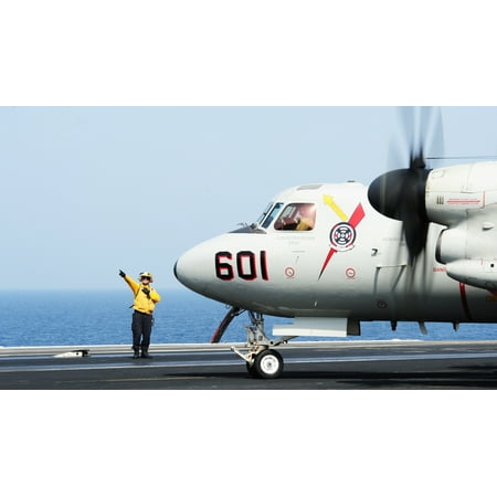 - LAMINATED POSTER Sailors direct an E-2C Hawkeye, attached to the Bear Aces of Carrier Airborne Early Warning Squadron Poster Print 24 x 36