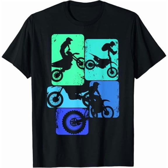 Greenink Dirt Bike Motocross Biker Men Women Vintage T-Shirt Dirtbike Rider Shirt Dirt Bike Lover Gift Unisex Pure Cotton Tee