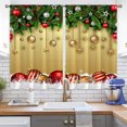 thumbnail image 5 of CUH Christmas Modern Topper Kitchen Curtains Semi Sheer Bedroom Decor Drapes Santa Tiers Cafe Short Panel Style-5 W:28"x H:39"*2 Panels, 5 of 6