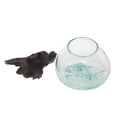 thumbnail image 2 of NOVICA Artisan Handblown Glass Wood Vase Albesia in Bali Blue Brown Indonesia 'Rocky Horizon', 2 of 5