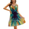 thumbnail image 1 of Winter Lights Sweetheart Knot Flared Dress Fashion Design Large Size Loose Dress Abstract Geometry Geometric Seasonal Pattern, 1 of 5