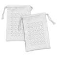 thumbnail image 1 of Classical Fabric Pouch Set of 2, Monotone Pattern of Repetitive Performing Ballet Dancers Motif, Small Drawstring Bag for Toiletries Masks and Favors, 9" x 6", Charcoal Grey and White, by Ambesonne, 1 of 2