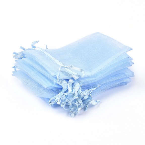 100pcs Organza Gift Bags with Drawstring Wedding Party Christmas Favor Gift Bags Organza Pouches for Potpourri Cyan Size: about 8cm wide 10cm long Organza