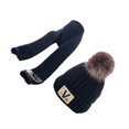 thumbnail image 2 of Sonducket Manténgase abrigado y a la moda, conjunto de gorro y bufanda de lana para niños, gorro y bufanda gruesos encantadores para niños y Sombreros Negro, 2 of 6