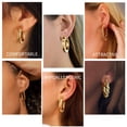 thumbnail image 4 of Pendientes tipo argolla Yesteel Gold chapados en oro de 14 quilates para mujer, 4 of 7