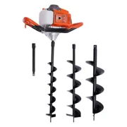 TFCFL 71CC Post Hole Digger Gas Powered Earth Auger Borer Fence Ground Drill+3 Bits