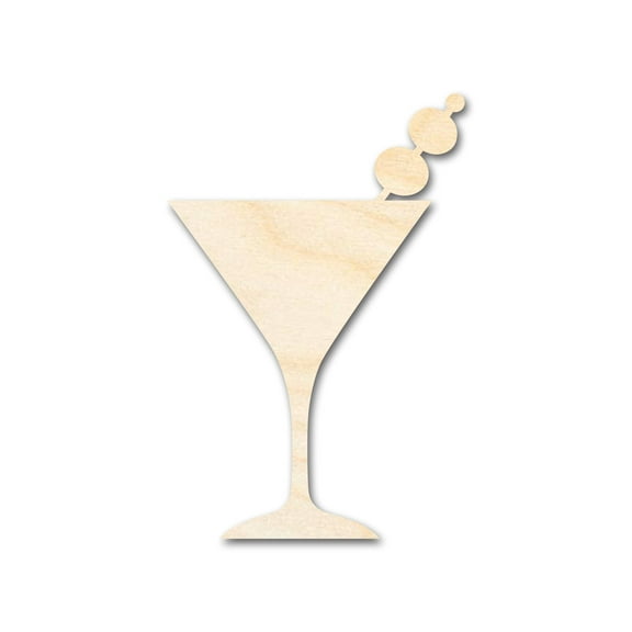 Unfinished Wood Martini Shape 4" / 1/4"