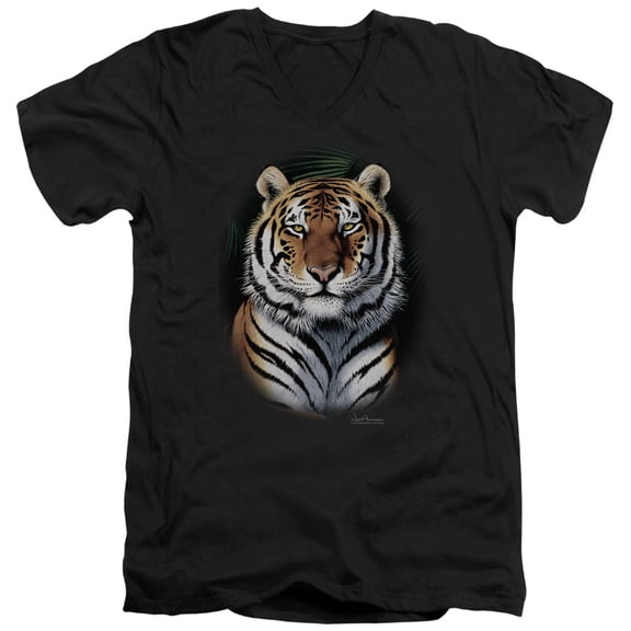 Wildlife Jungle Fire S/S Adult V-Neck T-Shirt Black