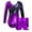 A Purple, variant on Alvivi Kids Girls Gymnastic Ballet Dance Performance Outfits Printed Leotard Shorts Set