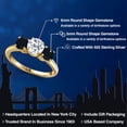 thumbnail image 2 of Gem Stone King 18K Yellow Gold Plated Silver White Topaz and Black Onyx Engagement Ring for Women | 1.85 Cttw | Round 6MM | Gemstone November Birthstone | Size 9, 2 of 6