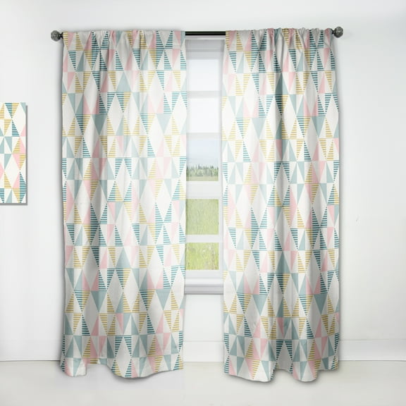 Designart 'Diamond Retro Pattern II' Mid-Century Modern Curtain Panel