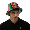 thumbnail image 4 of Balery Mexican Serape Blanket Stripes Sombreros para el sol para hombre y mujer, sombrero de pescador con UPF 50+, 4 of 6