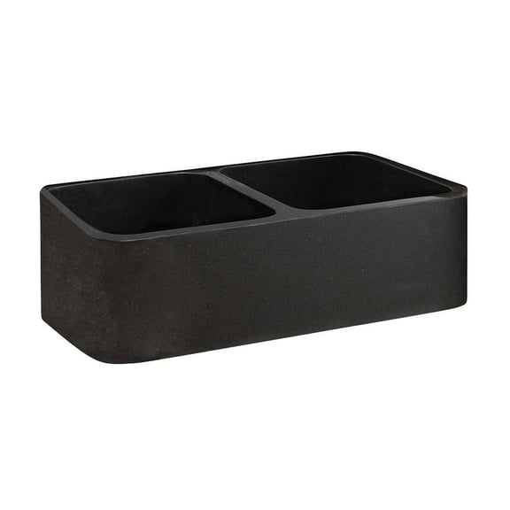 Barclay FSGDB4536-GPBL Atlanta 36 Inch Granite Farmer Sink Polished Black