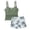Green, variant on Girls Swimsuit Two Piece Crewneck Adjustable Straps Swimsuit Bikini Sets Wavy-Edge Bathing Suit for Girls 9-16Years,Green