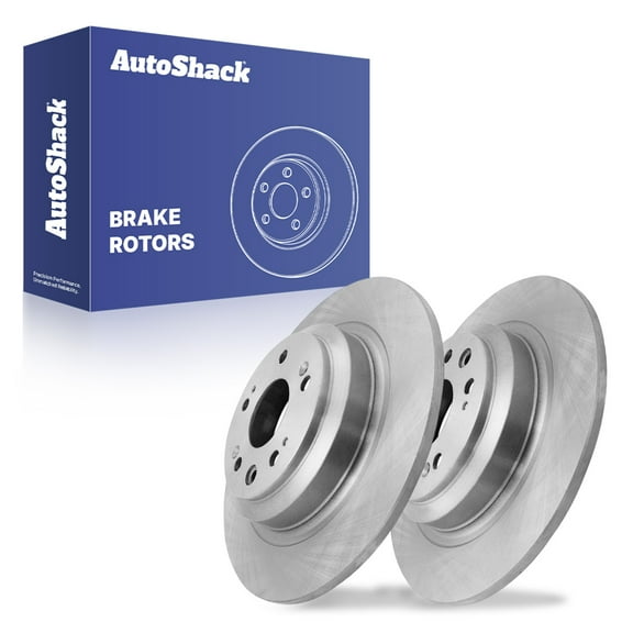 AutoShack Rear Solid Brake Rotors 2-PC Set Replacement for 2009-2014 Acura TL 13.14" (333.7 mm)