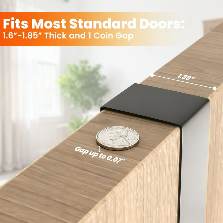 Over Door Hooks, Door Hanger Rack For Hanging With 14 Hooks, Over The Door Towel Racks For Bathroom, Coat Rack Behind Back Of Door, Matte Black