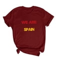 thumbnail image 4 of Nmnitkp Womens Tops We Are Spain Football Fan T-Shirt, Crew Neck Short Sleeve Casual Graphic Top, Multiple Colors Red,M, 4 of 5