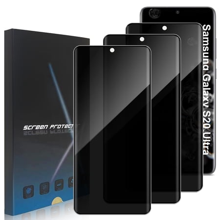 ZYQEEE Privacy Screen Protector Tempered Glass for Samsung Galaxy S20 Ultra 5G - Scratch Resistant Protective Film - Easy Installation Edge to Edge Protection - Bubble Free