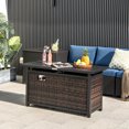 thumbnail image 2 of Costway 45" Propane Rattan Firepit Table with Glass Stones & Protective Cover Metal Frame, 2 of 10