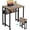 Grey Wash, variant on asdfgh Folding Desk Small Rolling Desk with Storage Shelf, Foldable Computer Desk with Wheels for Small Space,Easy Assembly