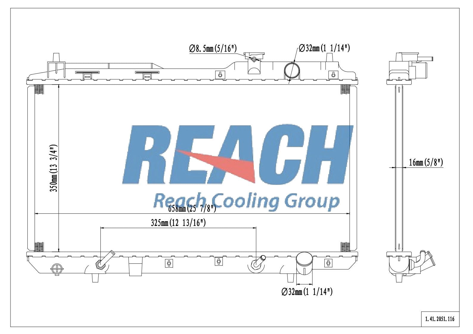 REACH 41-2051 Radiator for 01-97 Honda CR-V, Automotive Radiator Replacement Part