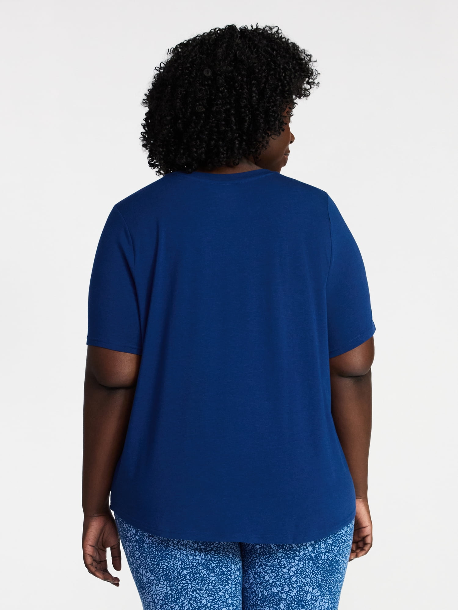 Terra & Sky Women's Plus Size Crewneck Tee with Short Sleeves, Sizes 0X-5X