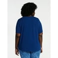 thumbnail image 4 of Terra & Sky Women's Plus Size Crewneck Tee with Short Sleeves, Sizes 0X-5X, 4 of 5