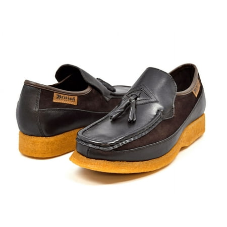 Brooklyn Leather and Suede Combo Shoes Men Slip-On boots with Tassel Detailing