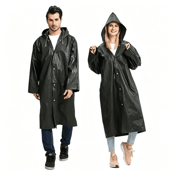 TELOLY 2 Pack Raincoats for Adults Reusable Rain Ponchos Lightweight Rain Coat Waterproof Rain Gear for Men and Women,Poncho