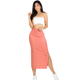 thumbnail image 1 of Falda casual MIDI LÁPIZ para MUJER COLOR CORAL con ABERTURA LATERAL unitalla MALABIS, 1 of 5