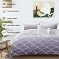 thumbnail image 3 of Lavender Purple Bedding Duvet Cover Set Queen Size 4 Pieces Moroccan Trellis Abstract Gradient Geometric Bedding Set with Zipper Closure, 1 Comforter Cover 90x92 Inches 1 Flat Sheet & 2 Pillow Cases, 3 of 7