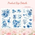 thumbnail image 3 of Rub on Transfer Decals for Furniture Crafts Decor 6"x12" 3Pcs Blue Flowers Waterproof UV DTF Transfer Decals Sticker for Dresser Lingerie Chests Drawer Glass Porcelain Wood Plastic, 3 of 8