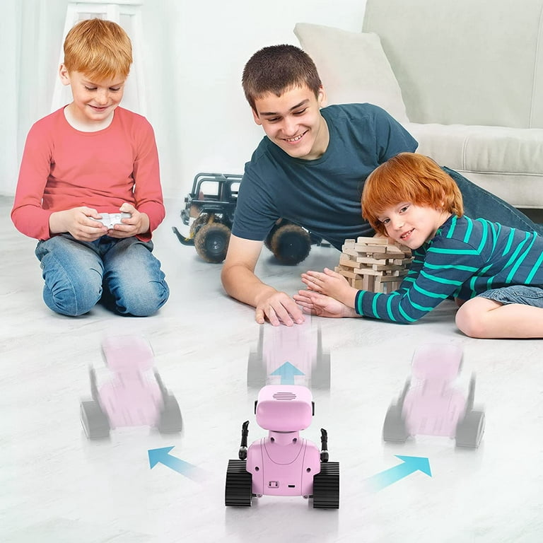 ALLCELE Robot pour enfants rechargeable - Jouet télécommandé avec yeux LED  - Musique et sons intéressants - Pour enfants à partir de 3, 4, 5, 6, 7, 8  ans - Cadeau pour garçons et filles - Blanc : : Jeux et Jouets