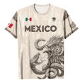 thumbnail image 4 of Mexico Men's Soccer Jersey, Men's Mexican Heritage Aztec Graphic T-Shirt, Short Sleeve Athletic Football Top, Eagle and Snake Emblem Fan Gear, 4 of 5