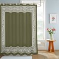 thumbnail image 4 of Forest Green Geometric Shower Curtains for Bathroom, White Greek Key Design Abstract Modern Art Waterproof Fabric Shower Curtain, Decorative Bathroom Curtain for Bathtub, 72"x72" , No Hooks Included, 4 of 9