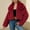 Wine, variant on Women's Plus Size Black Faux Fur Coat Turn-Down Collar Long Sleeve Warm Long Coat
