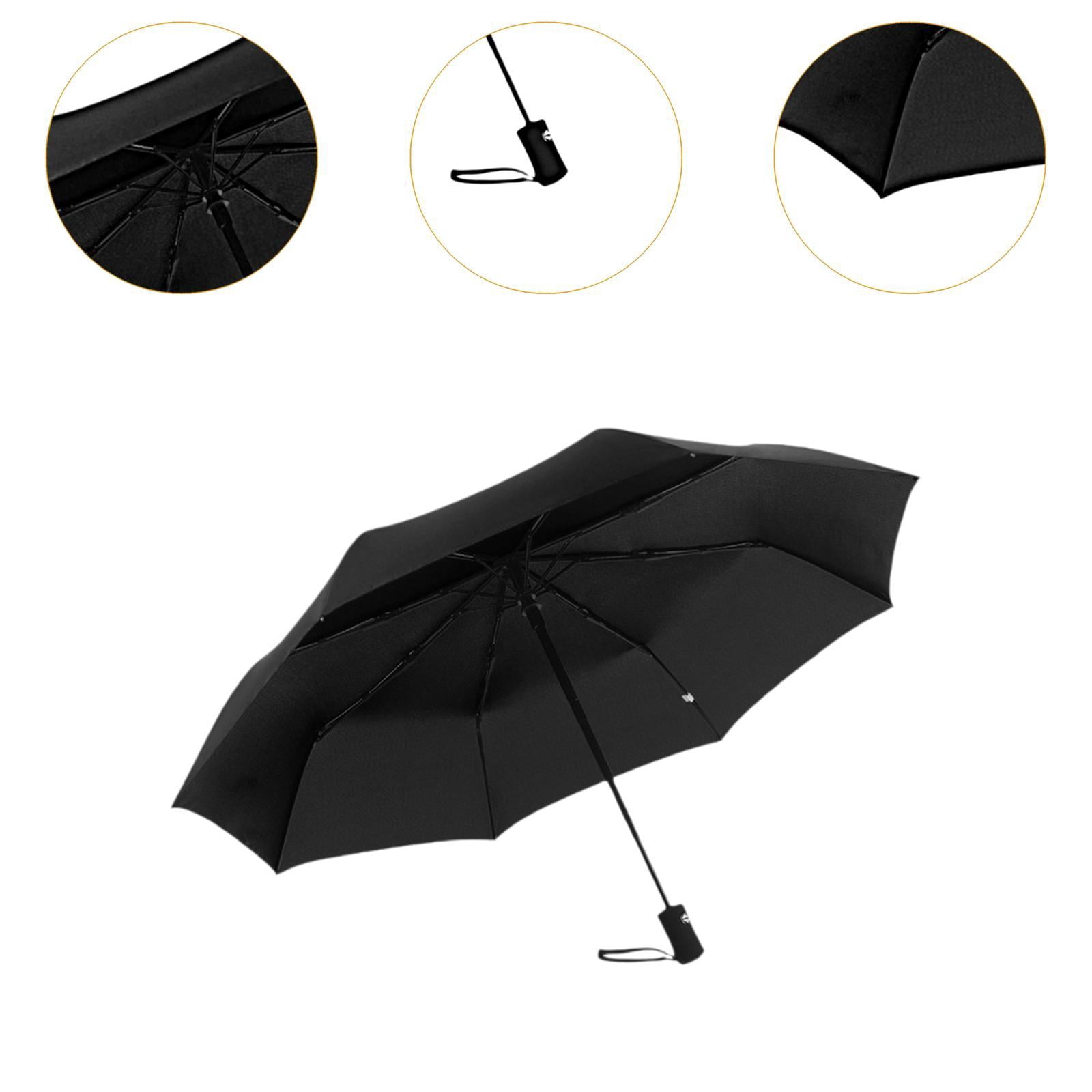 Abbraccia Rain And Sun Umbrellas, Professional Auto Open And Close Umbrella for Outdoor Camping And Travel Black