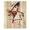 thumbnail image 3 of Designart 'Fashion Portrait of Woman Wearing Hat' Modern Print on Natural Pine Wood, 3 of 5