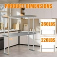 thumbnail image 2 of QinaQin Stainless Steel Worktable Shelf, Double Tier Adjustable Commercial Rack for Restaurant, Kitchen or Garage, 2 of 6