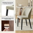 thumbnail image 3 of Beige Dining Chairs Set of 6 Side Chairs Solid Wood Curved Backrest Kitchen Restaurant, 3 of 8