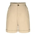 thumbnail image 5 of Clearance! Women's Bermuda Shorts 2025 Summer High Waisted Pocket Shorts Plus Size Business Casual Dressy Shorts Khaki XXXL Size, 5 of 8