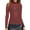 Claret, variant on Lovskoo 2024 Women's Mesh Tops Long Sleeve Sheer Blouse Shirt High Neck See-Through Slim Fit Tee Shirts Clubwear Red