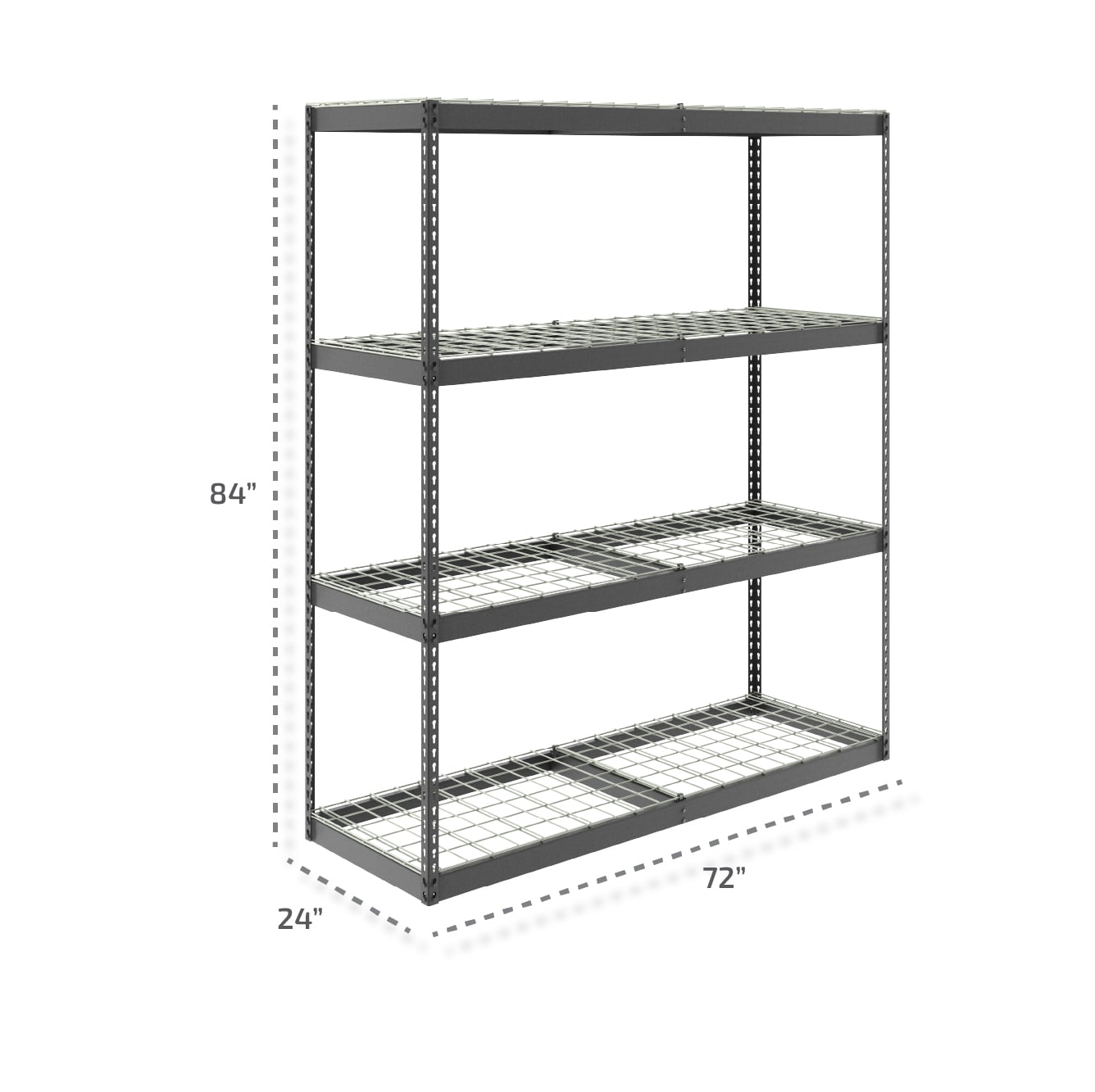MonsterRAX 24" x 72" x 84" Garage Shelving Rack - Hammertone