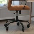 thumbnail image 3 of BizChair High Back Brown LeatherSoft Executive Swivel Office Chair with Black Frame, Arms, and Transparent Roller Wheels, 3 of 9