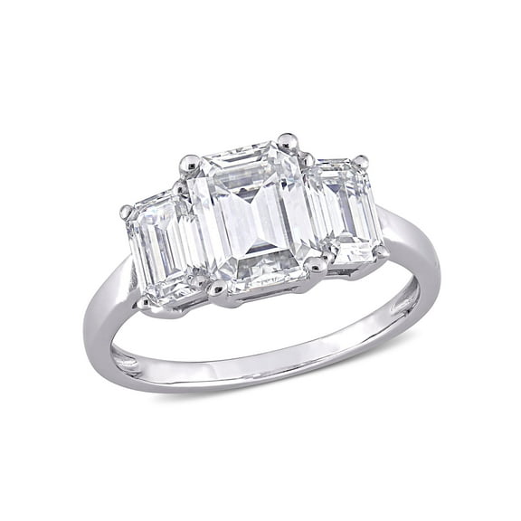 Everly Women's Moissanite and Created 10K White Gold Engagement Ring