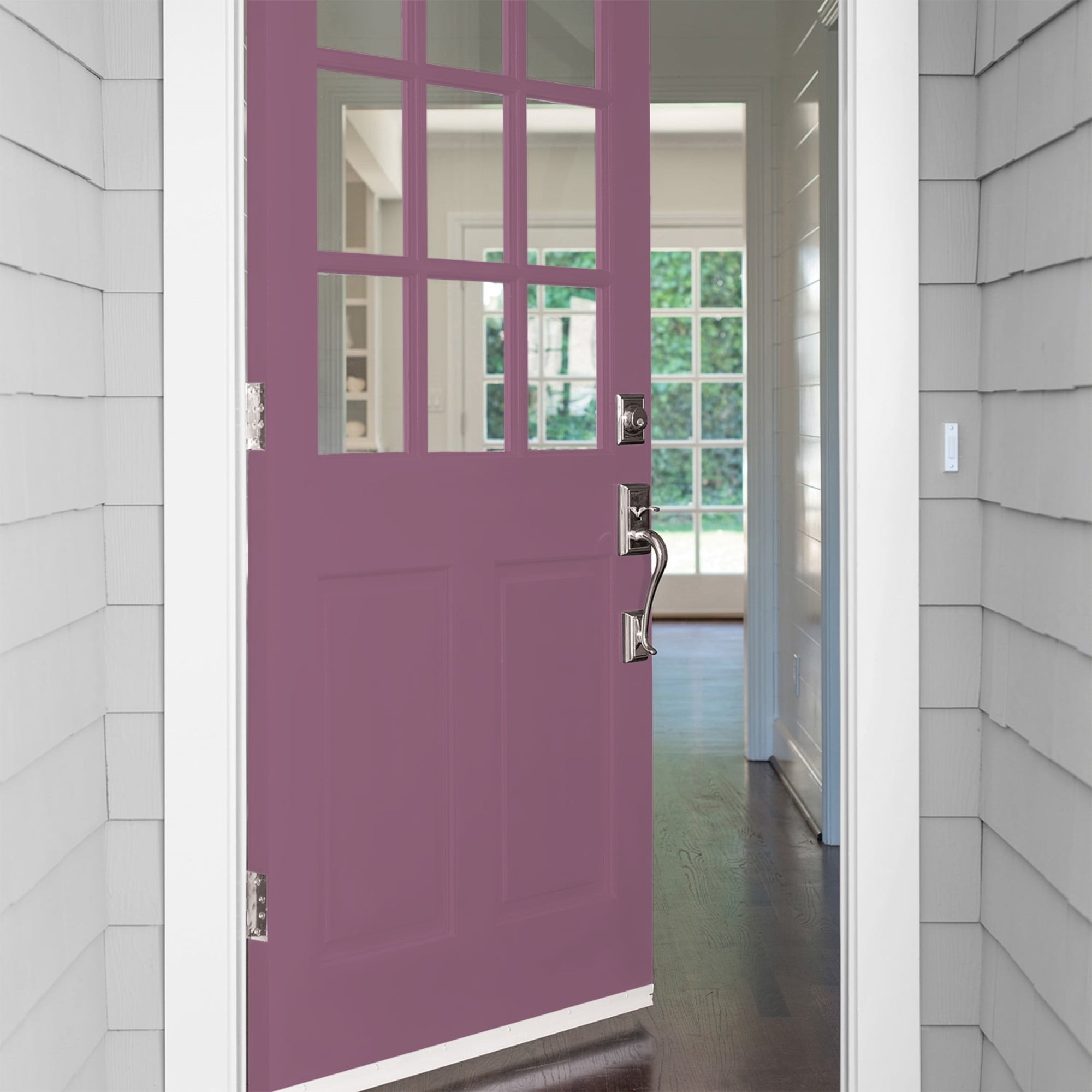 Glidden One Coat Victorian Plum / Purple Satin Exterior Paint with Primer, 1 Gallon