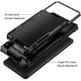 thumbnail image 3 of for Galaxy A13 Case Wallet Cover 4-Card Credit Card Holder ID Slot Scratch Resistant Dual Layer Hybrid Protective Hard Shell Rugged TPU Bumper Armor Case for Samsung Galaxy A13 5G Black, 3 of 13