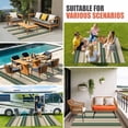 thumbnail image 4 of Green Brown Striped Outdoor Rug for Patio/Deck/Porch, Non-Slip Large Area Rug 3 x 5 Ft, Modern Stripes Art Farmhouse Indoor Outdoor Rugs Washable Area Rugs, Reversible Camping Rug Carpet Runner, 4 of 8