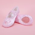 thumbnail image 2 of TFEOQRY Girls Satin Ballet Shoes with Sequin Embroidery Butterfly Decoration Soft Split Sole Elastic Straps Stage Dance Flats, 2 of 9